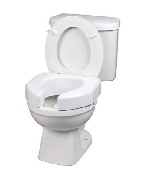 SP Ableware Basic Open-Front 3-Inch Elevated Toilet Seat for Standard/Elongated Toilets - White